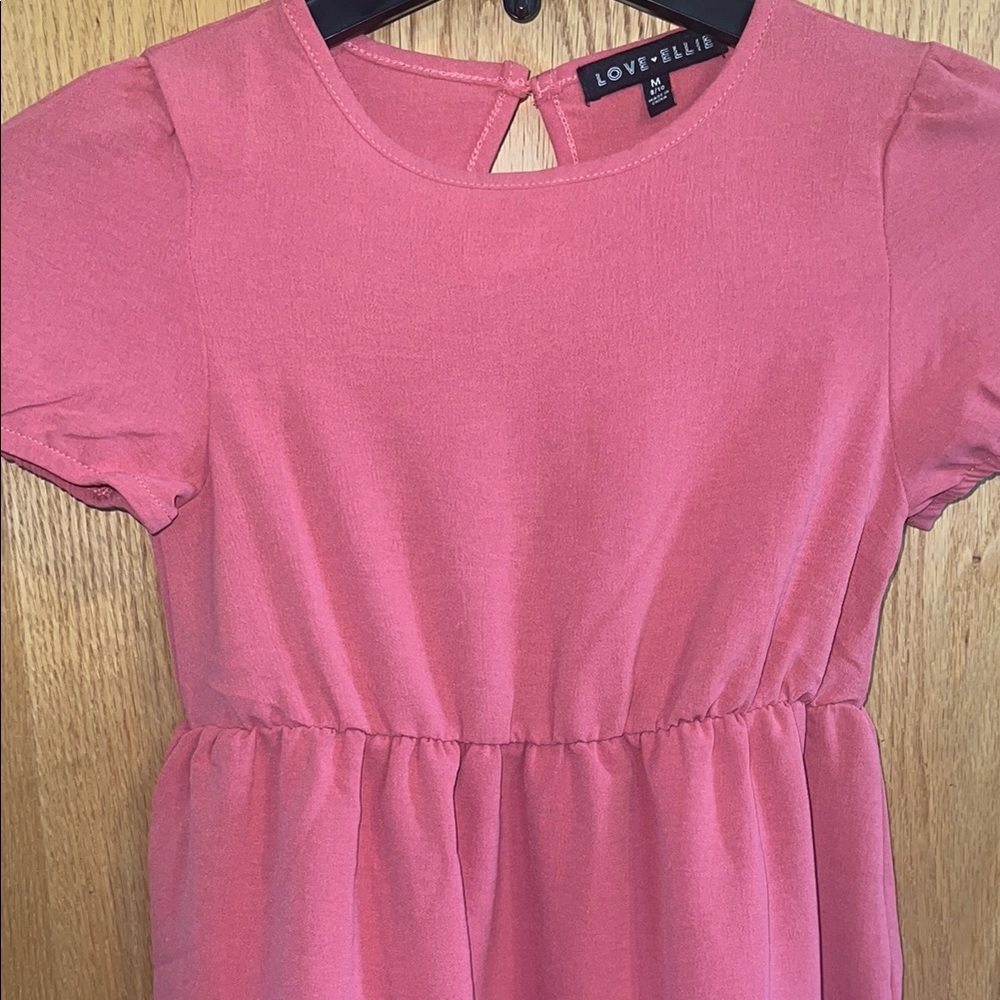 Love Ellie Mauve Tiered Ruffled Sundress with Puff Sleeves Lightweight Size 8/10 - Picture 3 of 9